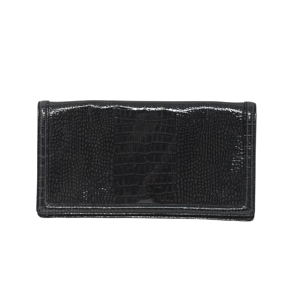 Banana Republic Croc Embossed Patent Leather Clutch Purse Party Chic